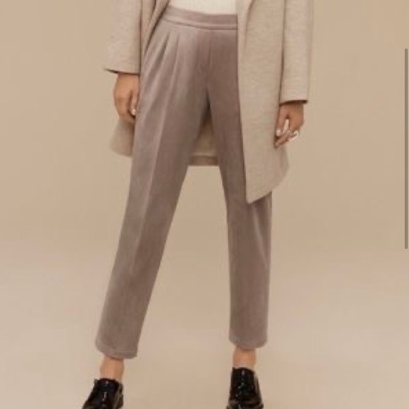Aritzia Babaton Cohen Tan Suede Pants - Picture 1 of 8